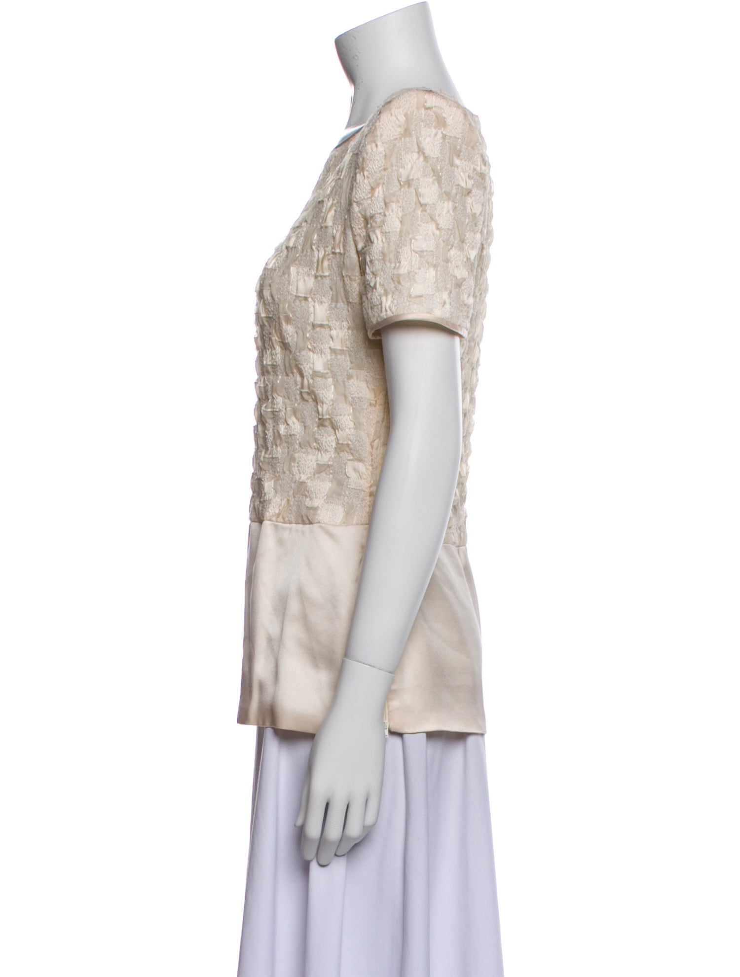 Valentino Night Lace Pattern Scoop Neck Top