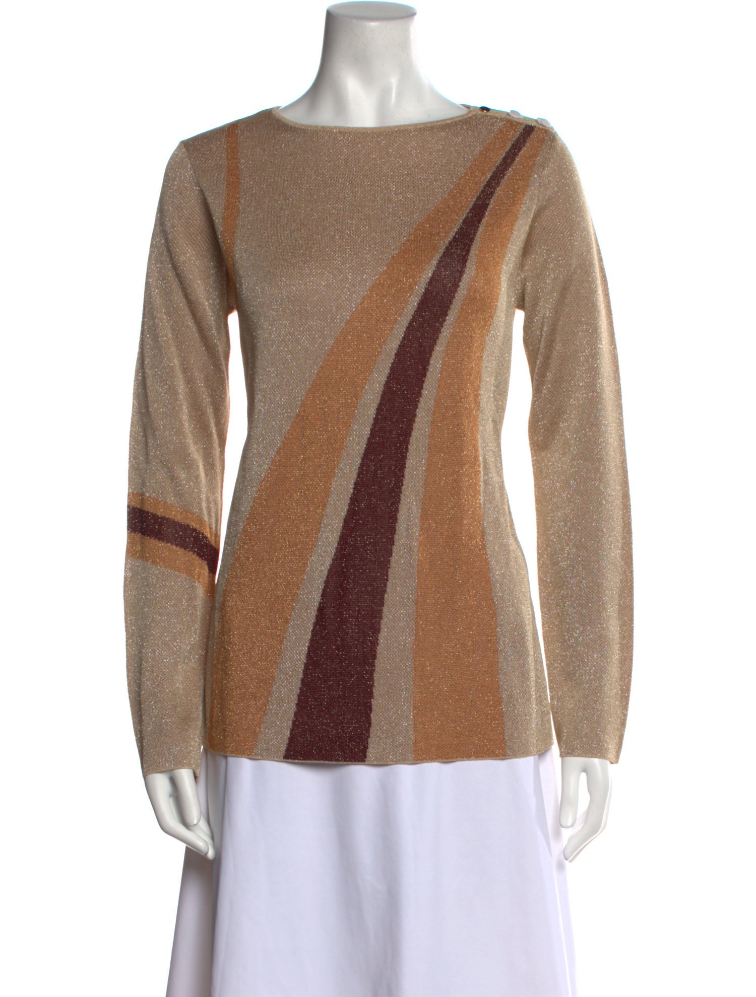 Vanessa Seward Striped Bateau Neckline Top w/ Tags