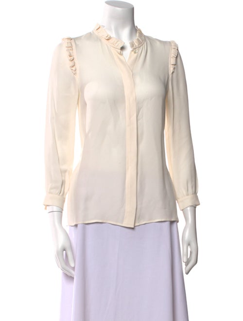 Vanessa Seward V-Neck Three-Quarter Sleeve Blouse