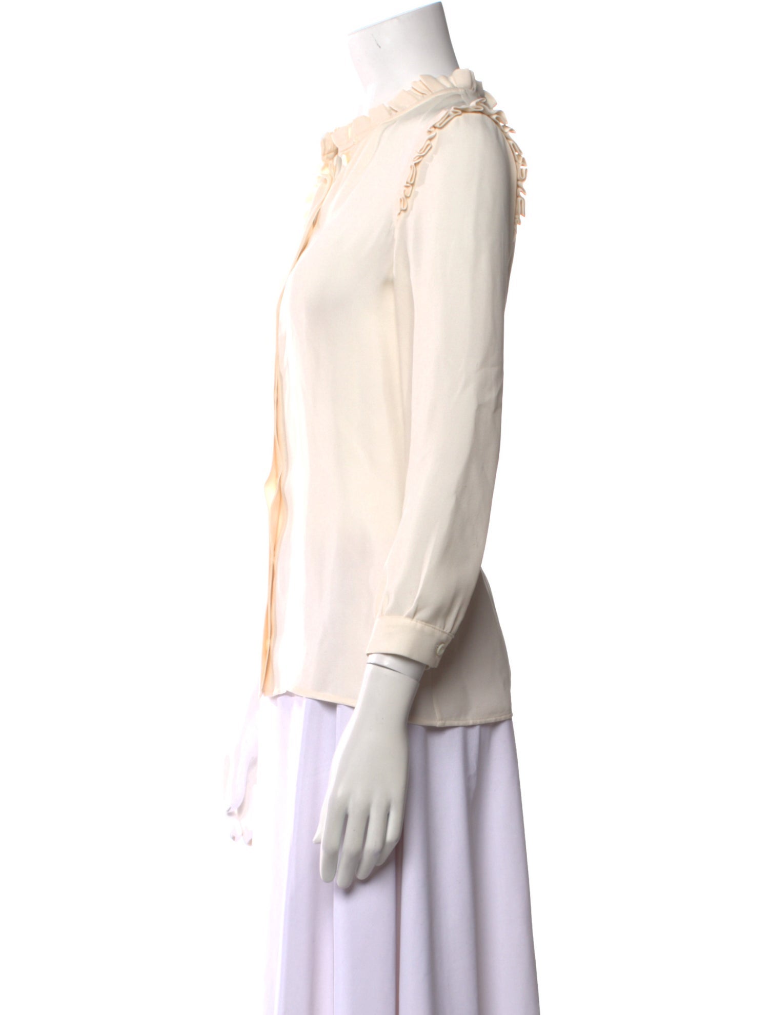 Vanessa Seward V-Neck Three-Quarter Sleeve Blouse