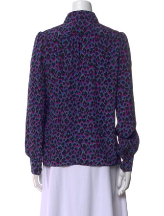 Vanessa Seward Silk Printed Button-Up Top