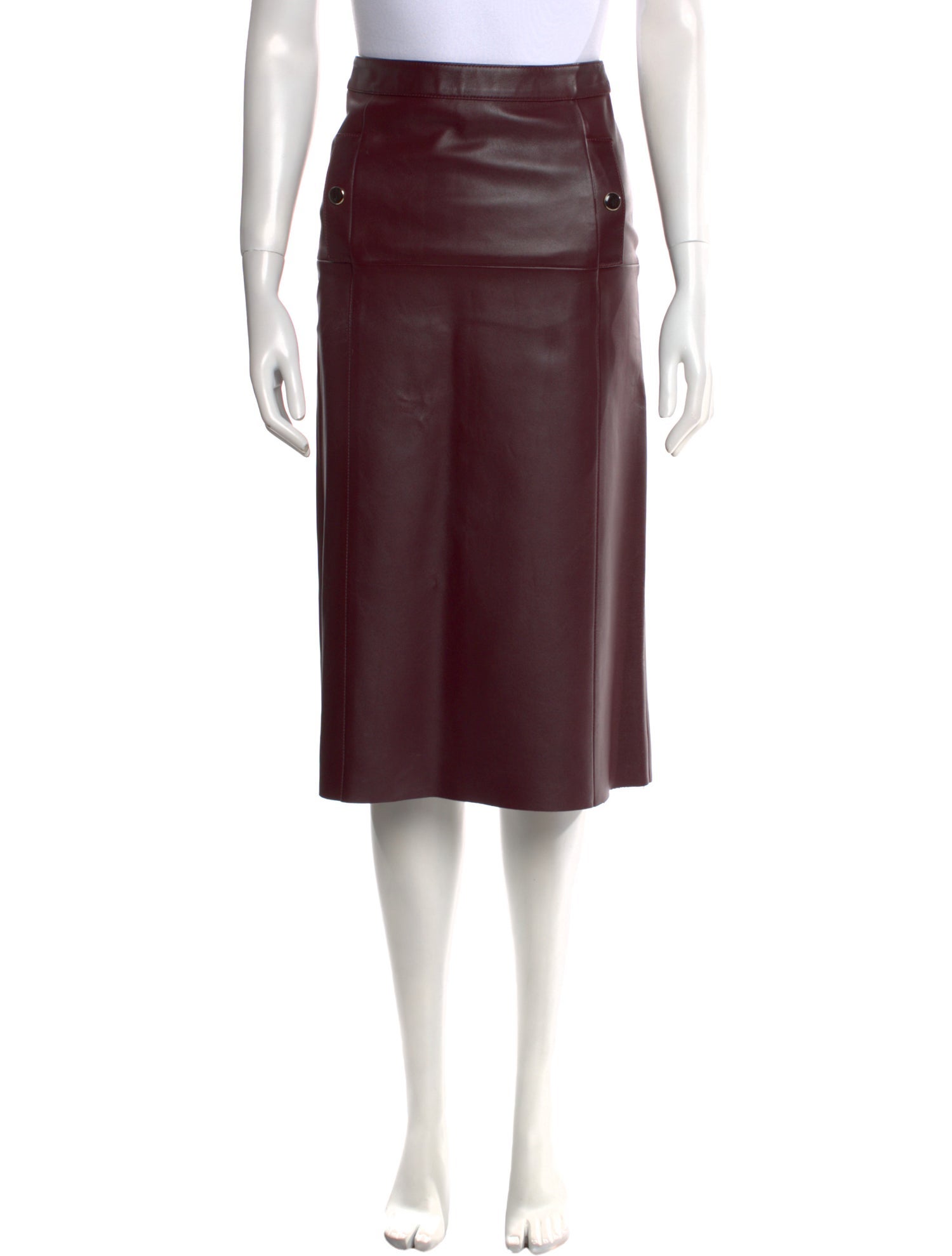 Vanessa Seward Lamb Leather Knee-Length Skirt