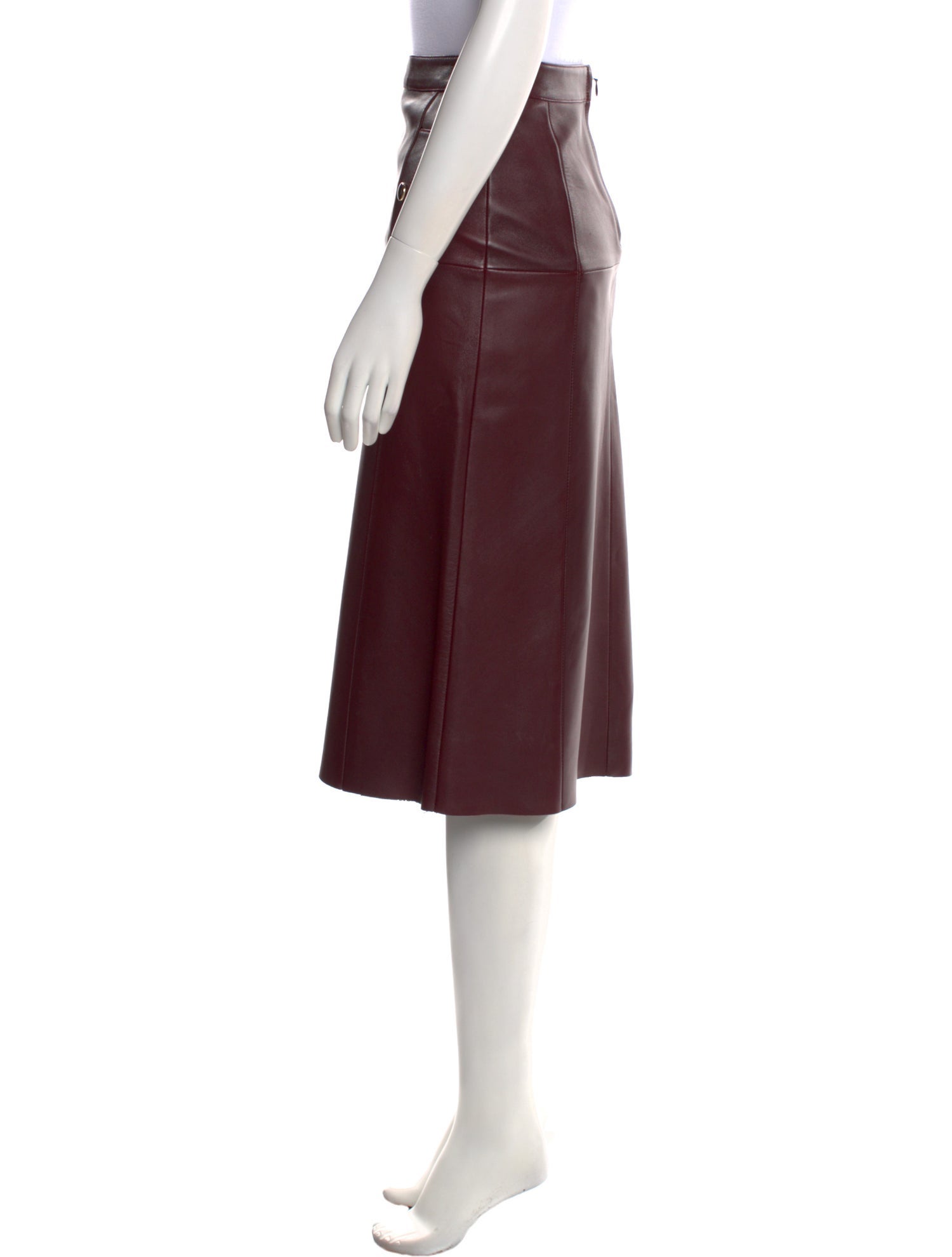 Vanessa Seward Lamb Leather Knee-Length Skirt