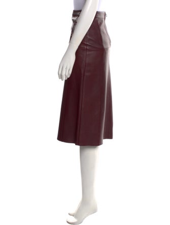 Vanessa Seward Lamb Leather Knee-Length Skirt
