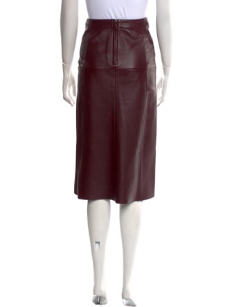 Vanessa Seward Lamb Leather Knee-Length Skirt