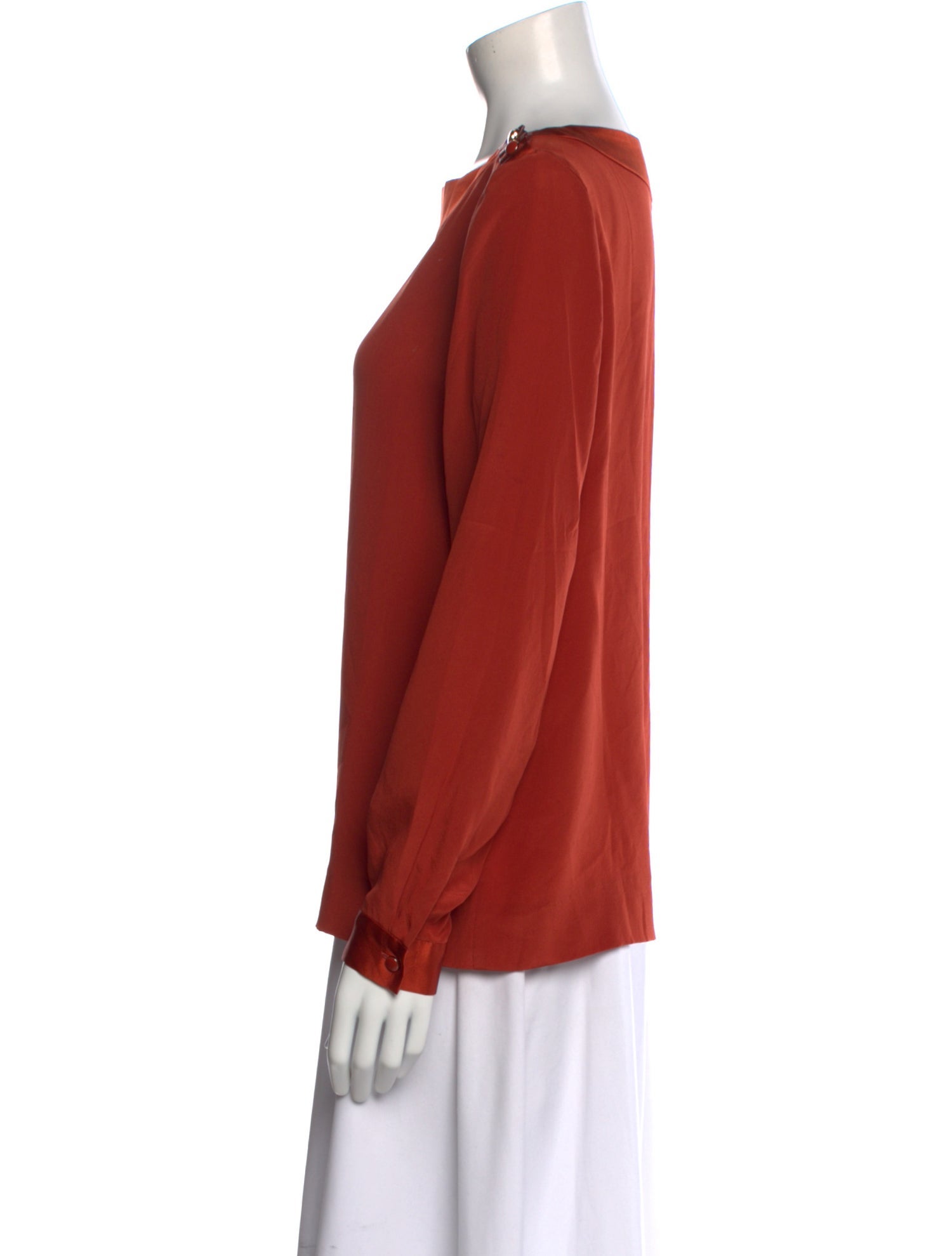 Vanessa Seward Silk Bateau Neckline Blouse