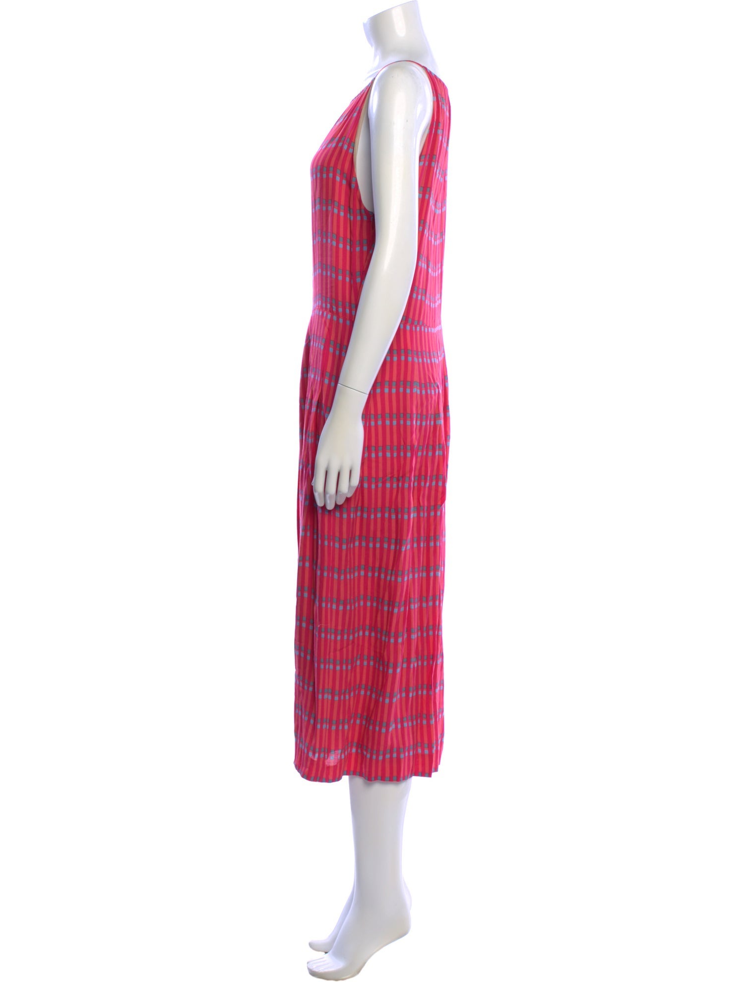 Vanessa Seward Plaid Print Long Dress