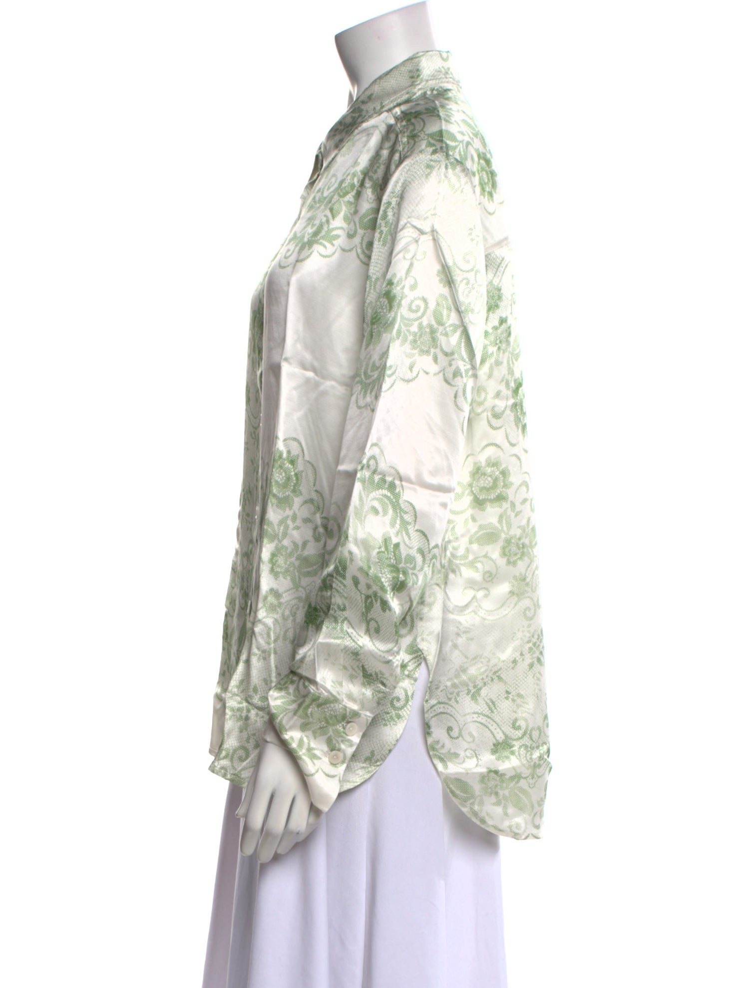 Roame Printed Long Sleeve Button-Up Top w/ Tags