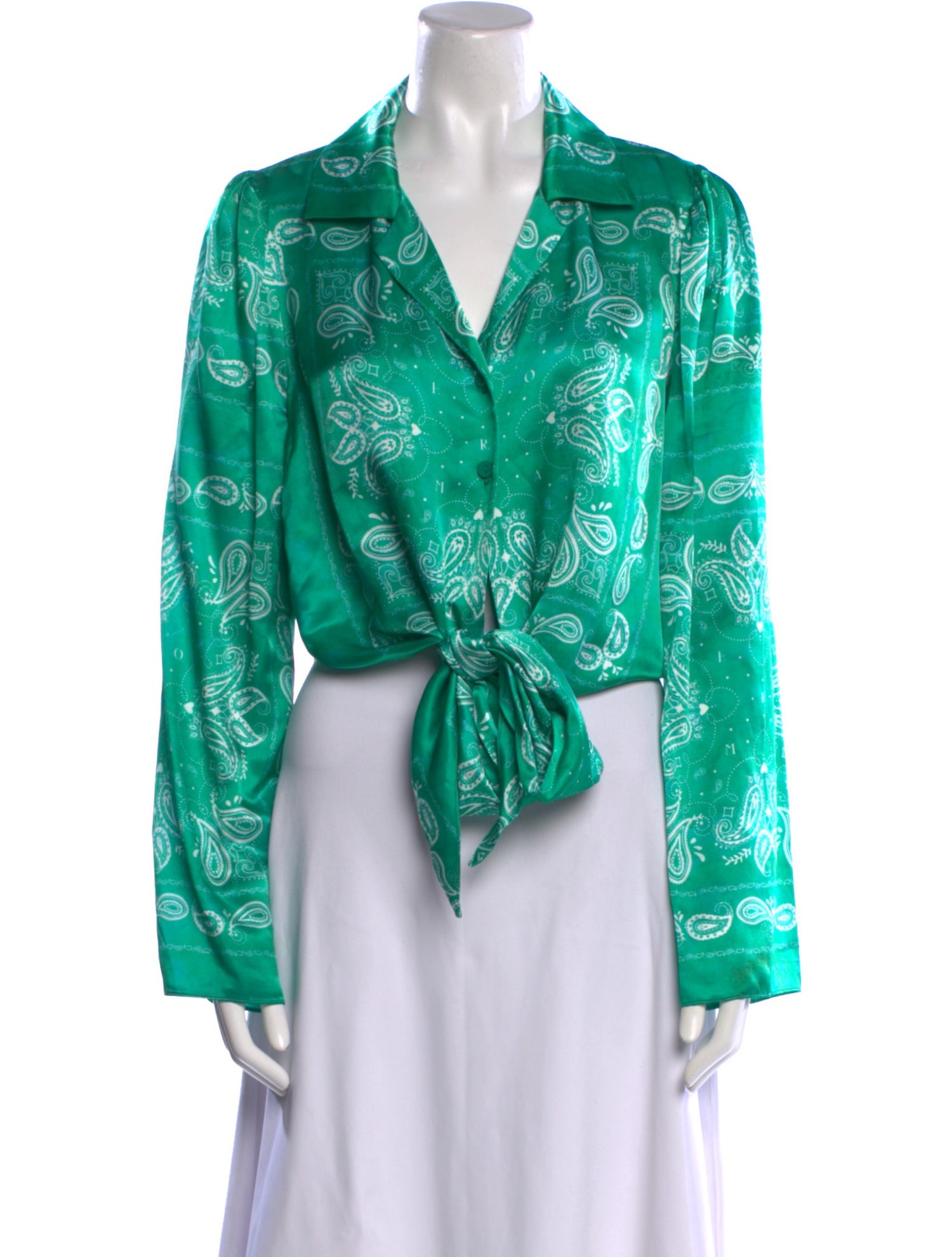 Roame Paisley Print V-Neck Crop Top