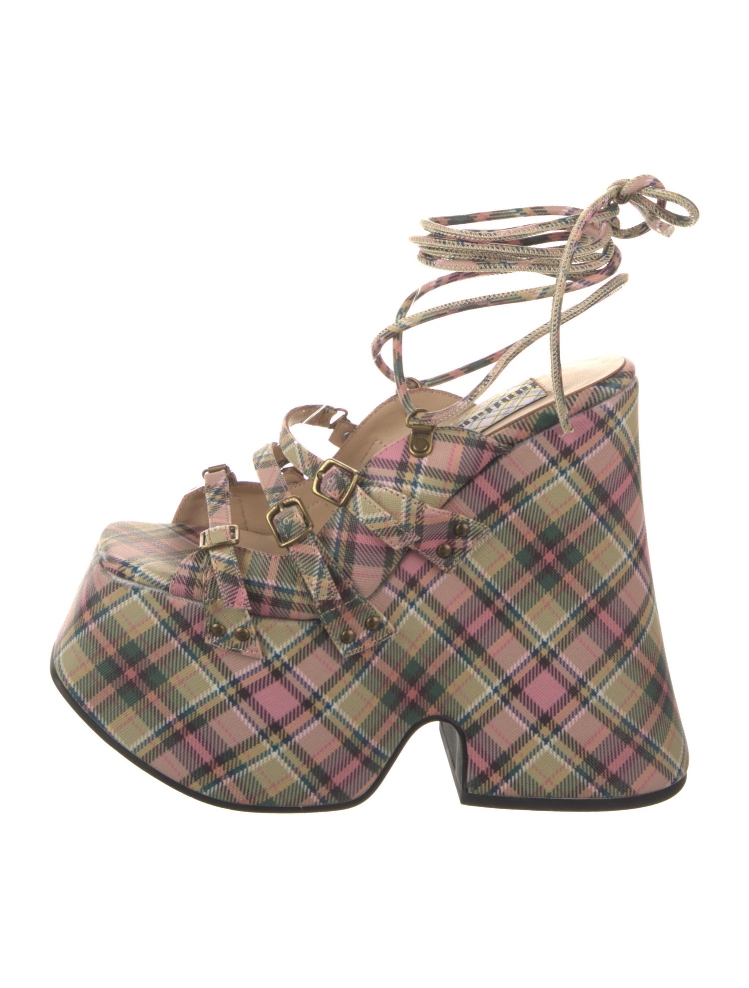 Taottao Plaid Print Pumps
