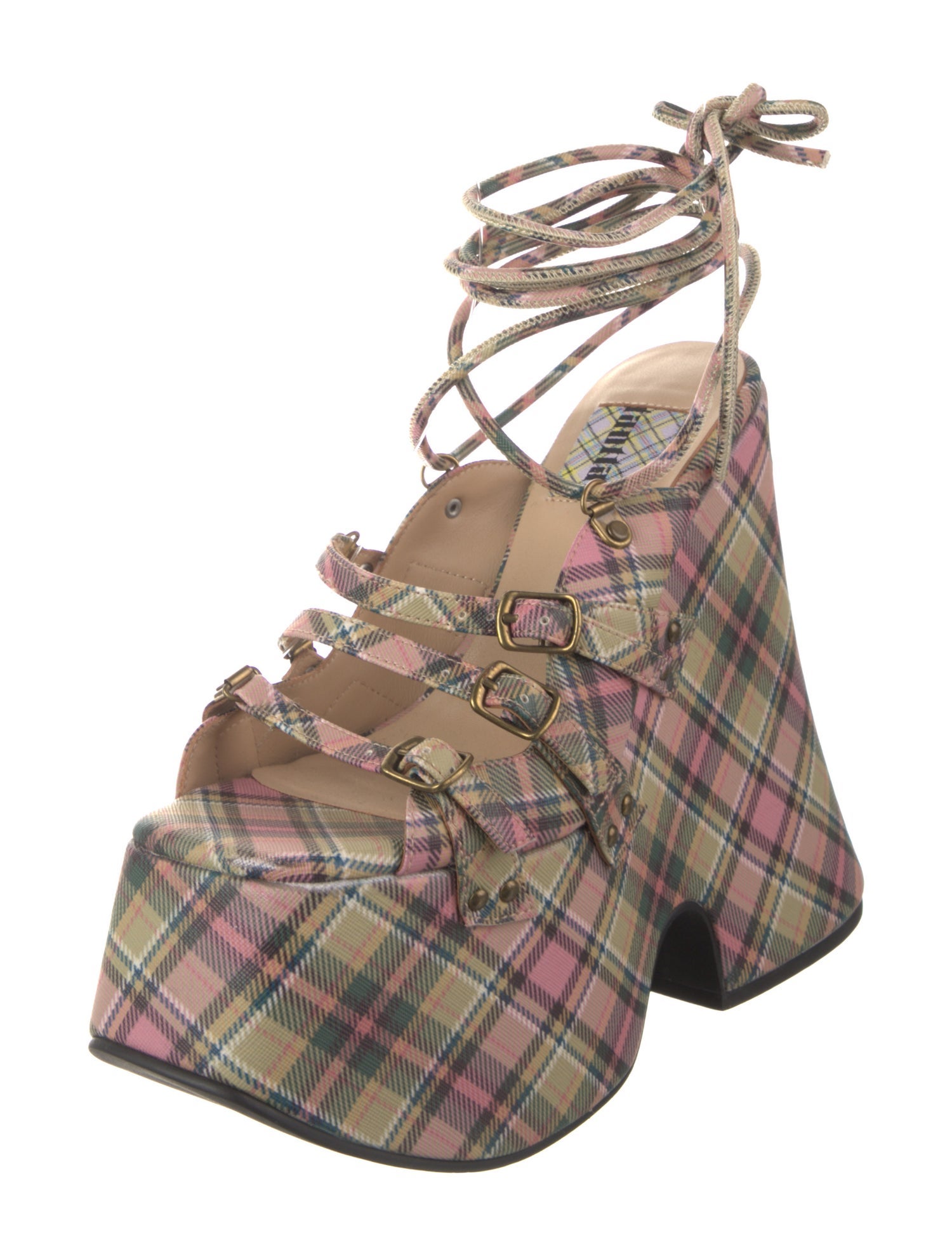 Taottao Plaid Print Pumps