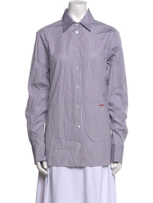 Amiya Striped Long Sleeve Button-Up Top