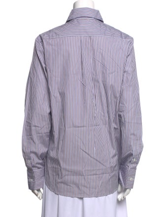 Amiya Striped Long Sleeve Button-Up Top