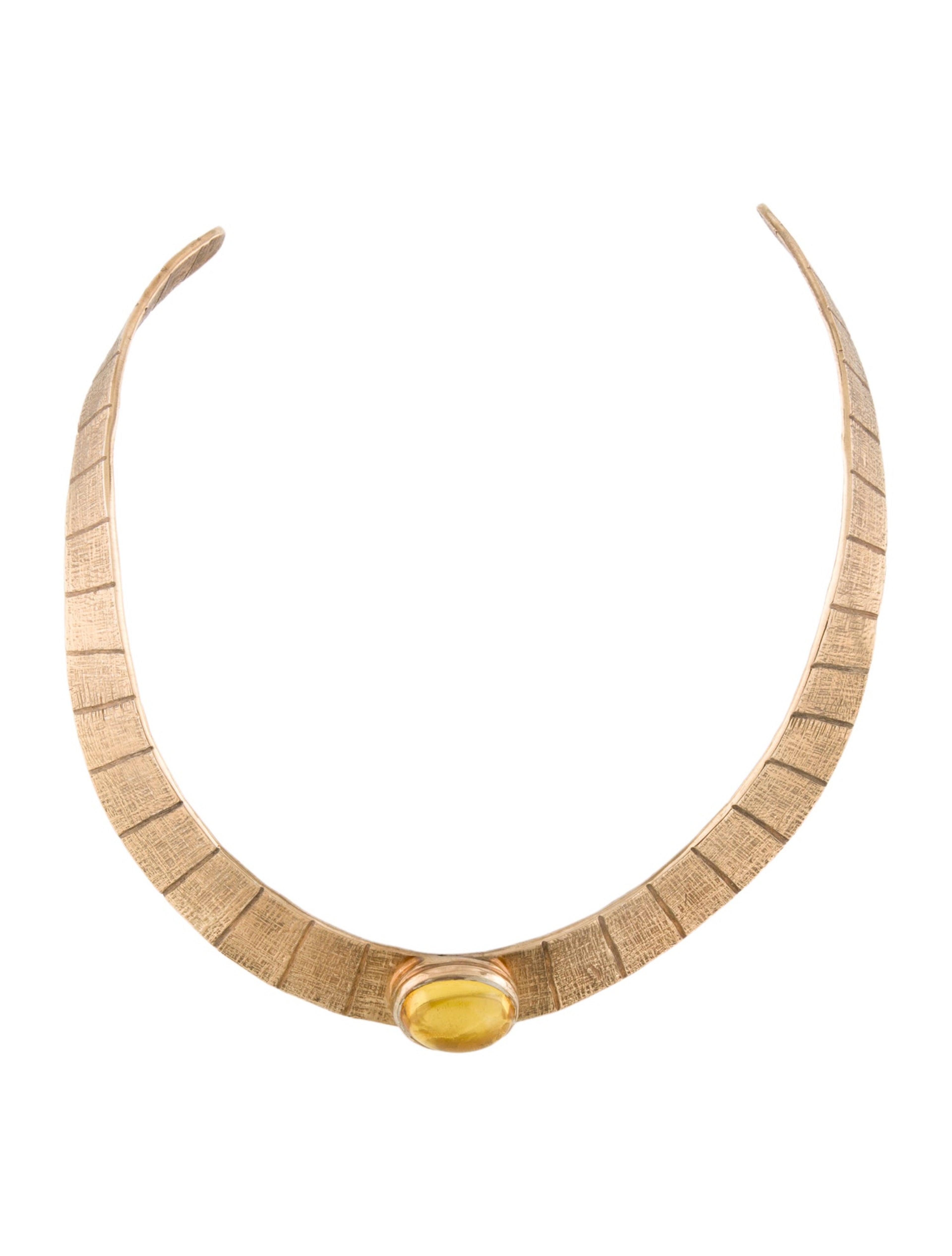Resin Athena Citrine Collar Necklace