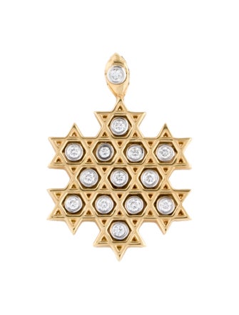 Ox 18K Diamond "SOS" Star of Solidarity Pendant