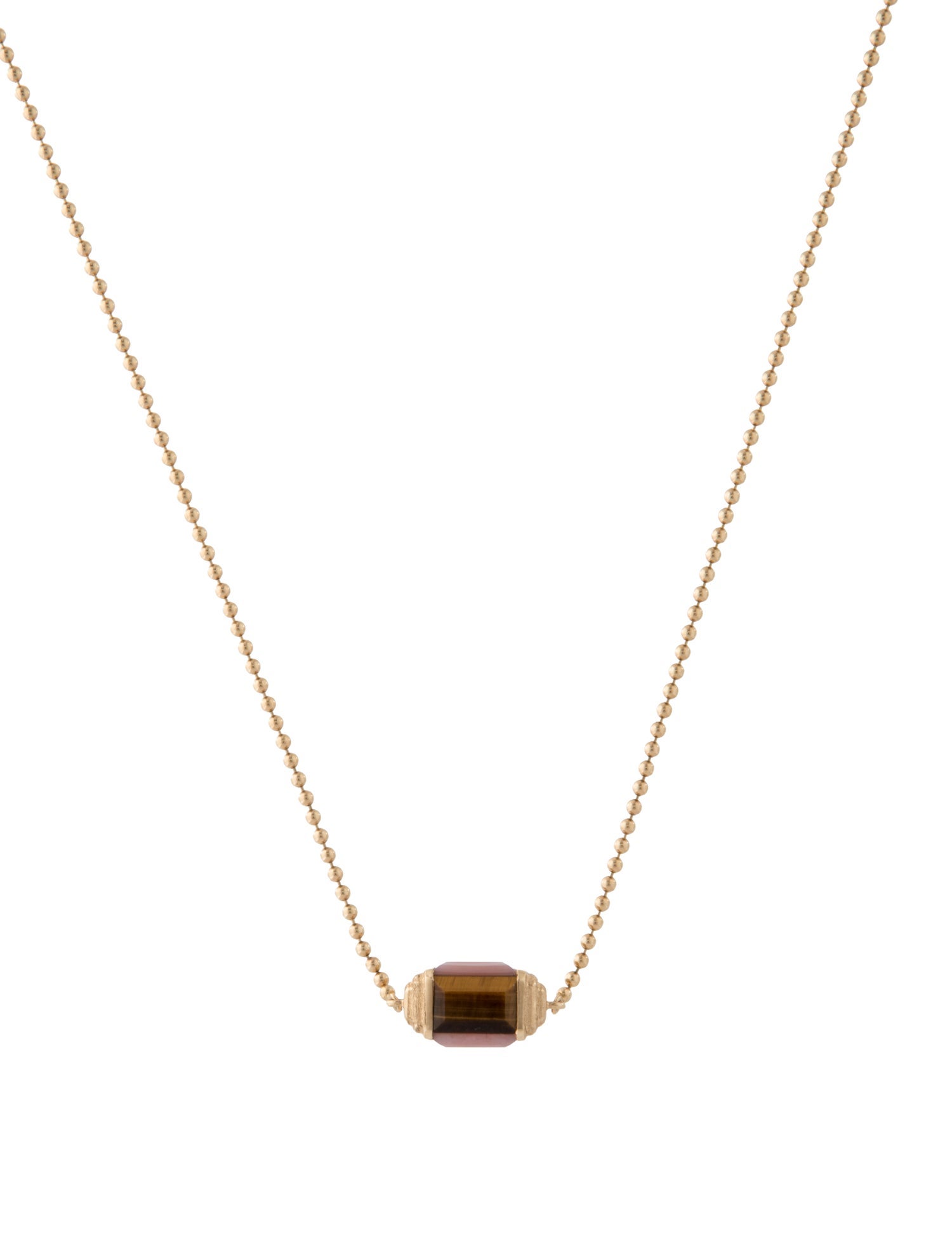 Jennifer DeMoro 18K Ceramic, Mother of Pearl, Tigers Eye & Opal Pendant Necklace