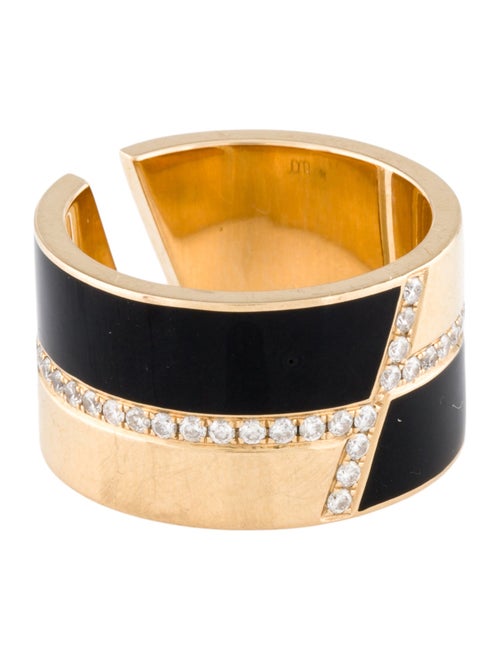 Jennifer DeMoro 18K Enamel & Diamond Split Ring