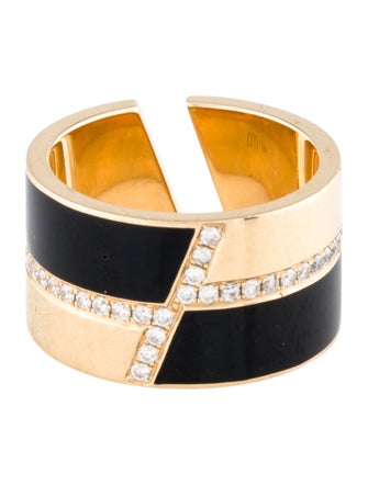 Jennifer DeMoro 18K Enamel & Diamond Split Ring