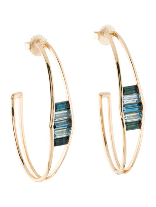 Jennifer DeMoro 18K Tourmaline & Topaz Sundown Hoop Earrings