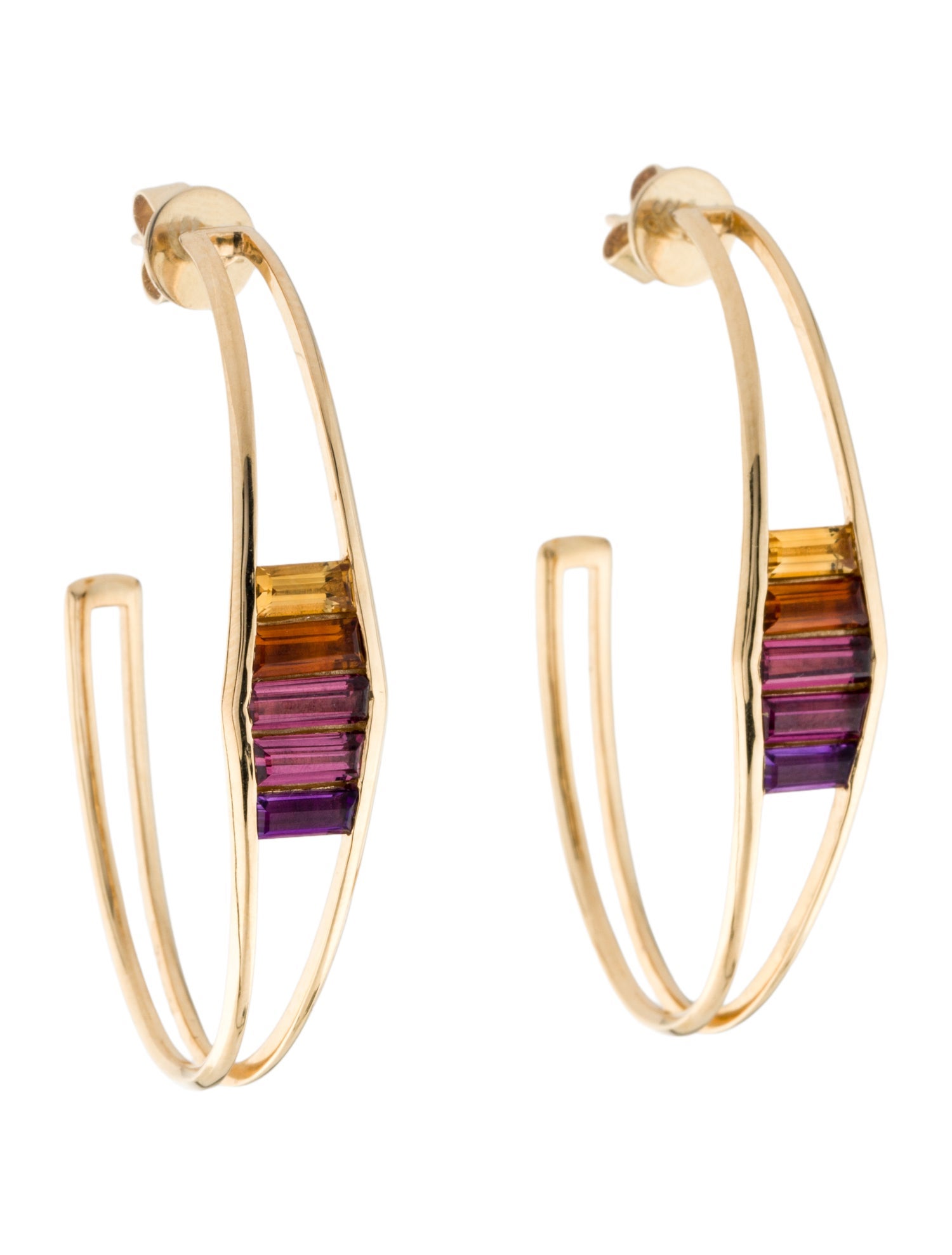 Jennifer DeMoro 18K Sapphire Sundown Hoop Earrings