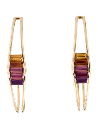Jennifer DeMoro 18K Sapphire Sundown Hoop Earrings