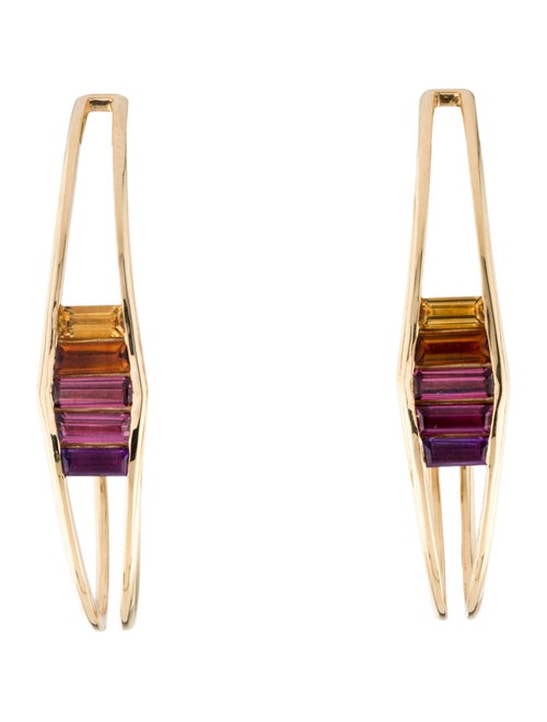Jennifer DeMoro 18K Sapphire Sundown Hoop Earrings