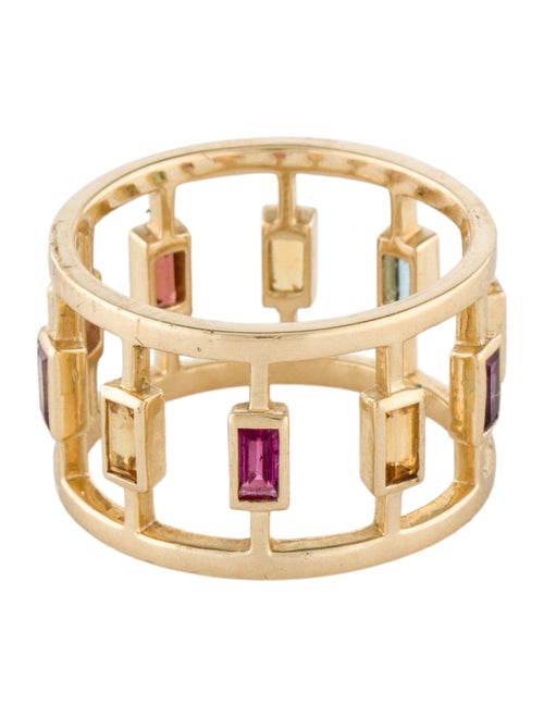 Jennifer DeMoro 14K Multi-stone Open Bar Wide Band