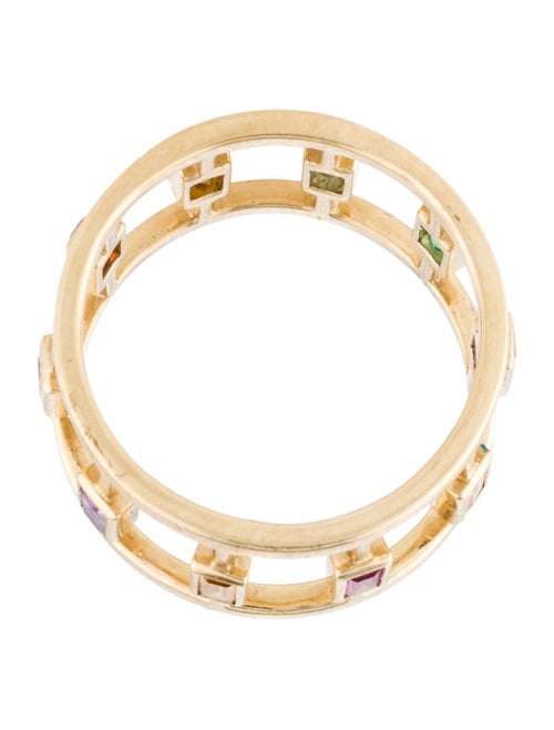 Jennifer DeMoro 14K Multi-stone Open Bar Wide Band