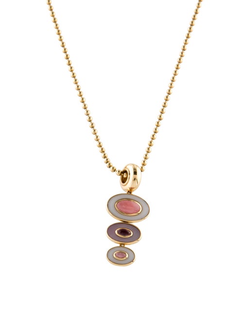 Jennifer DeMoro 18K Mother of Pearl, Opal & Amethyst Drop Necklace