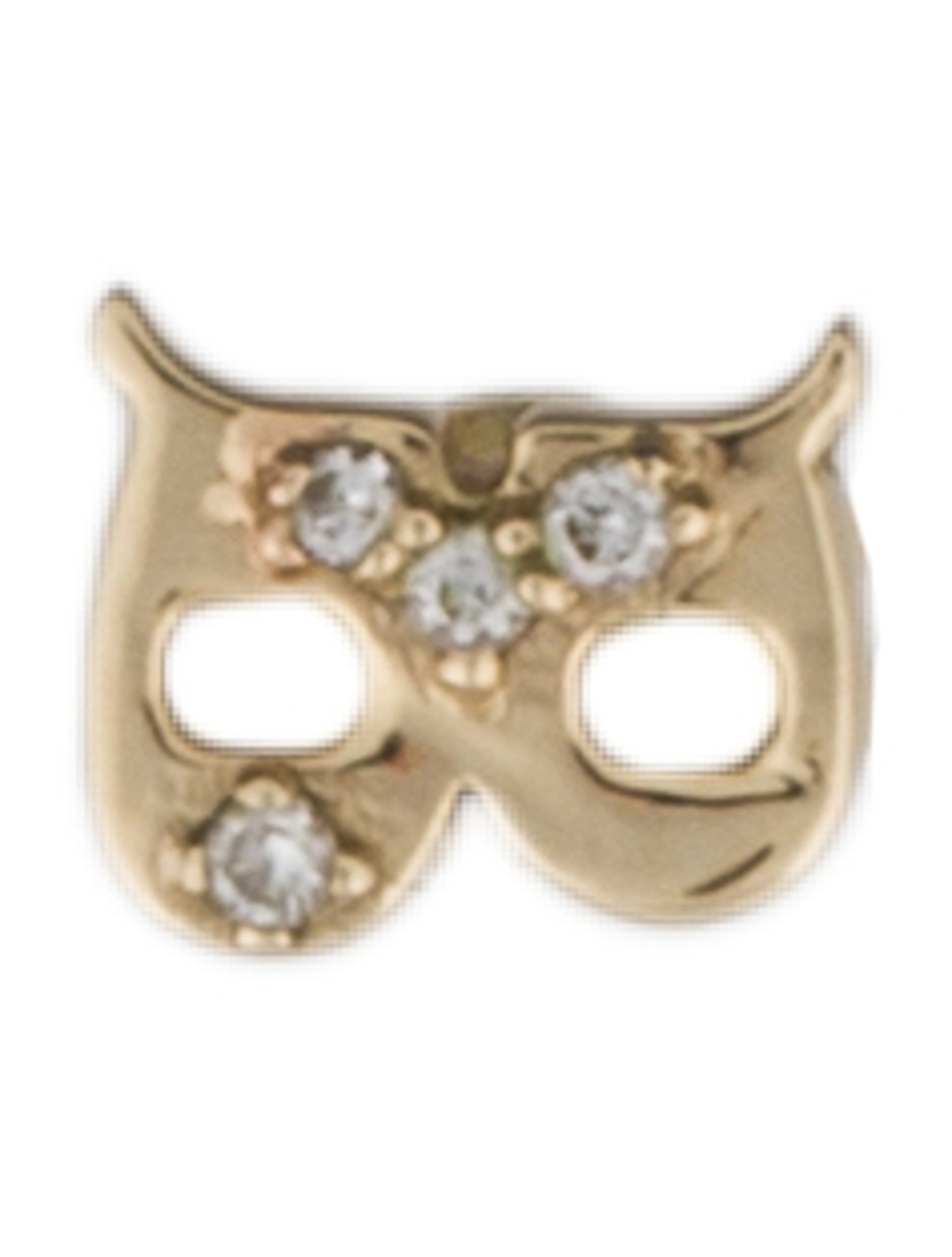 The Moonstoned 14K Diamond Initial 'B' Single Stud Earring