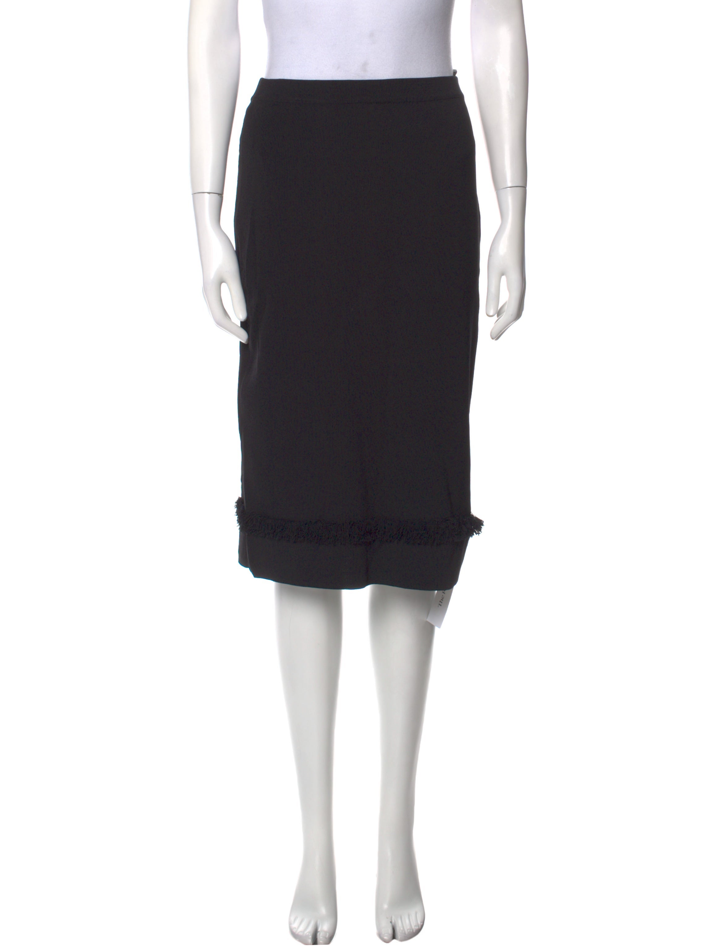 Venini Fringe Trim Accent Knee-Length Skirt