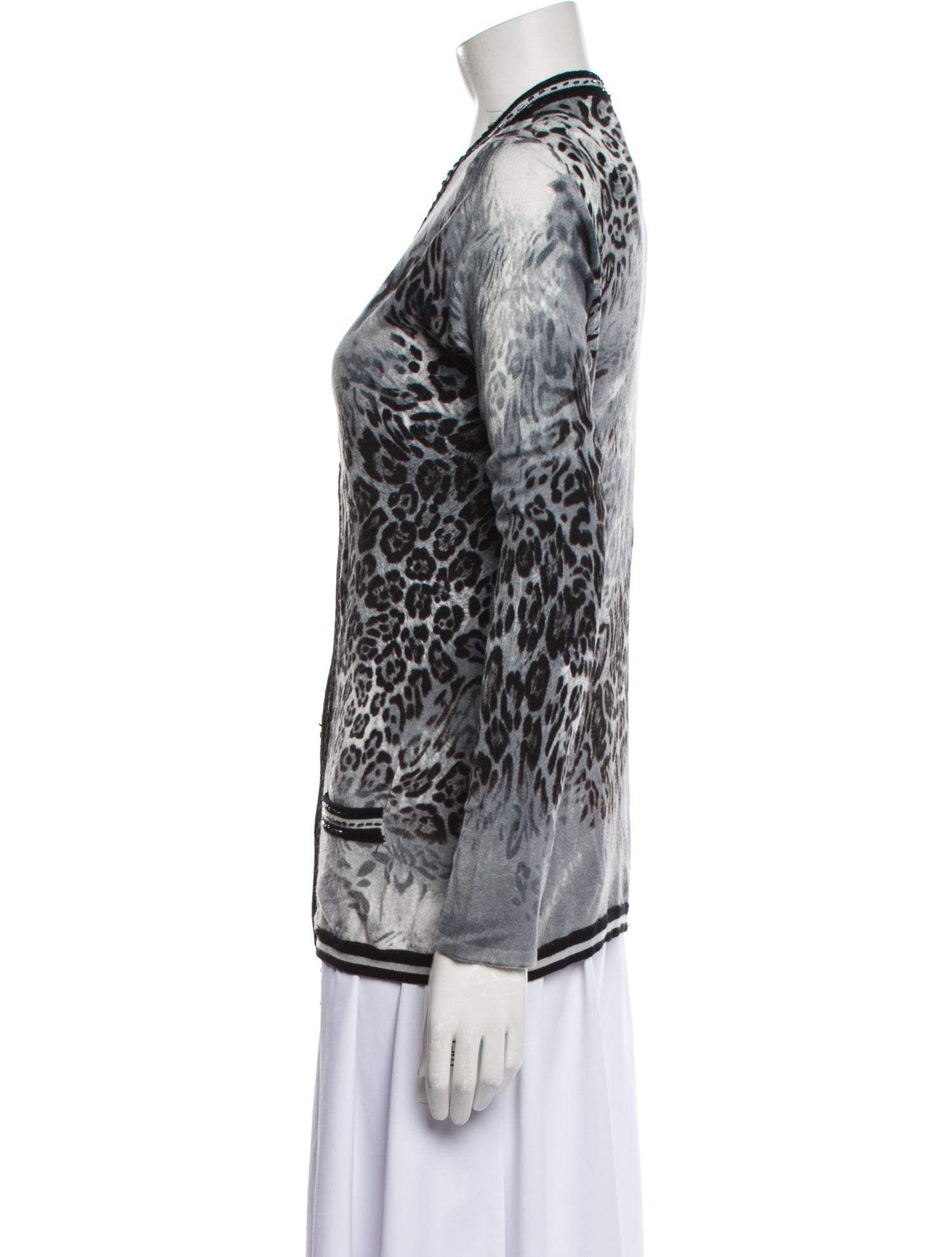 Venini Animal Print Scoop Neck Sweater