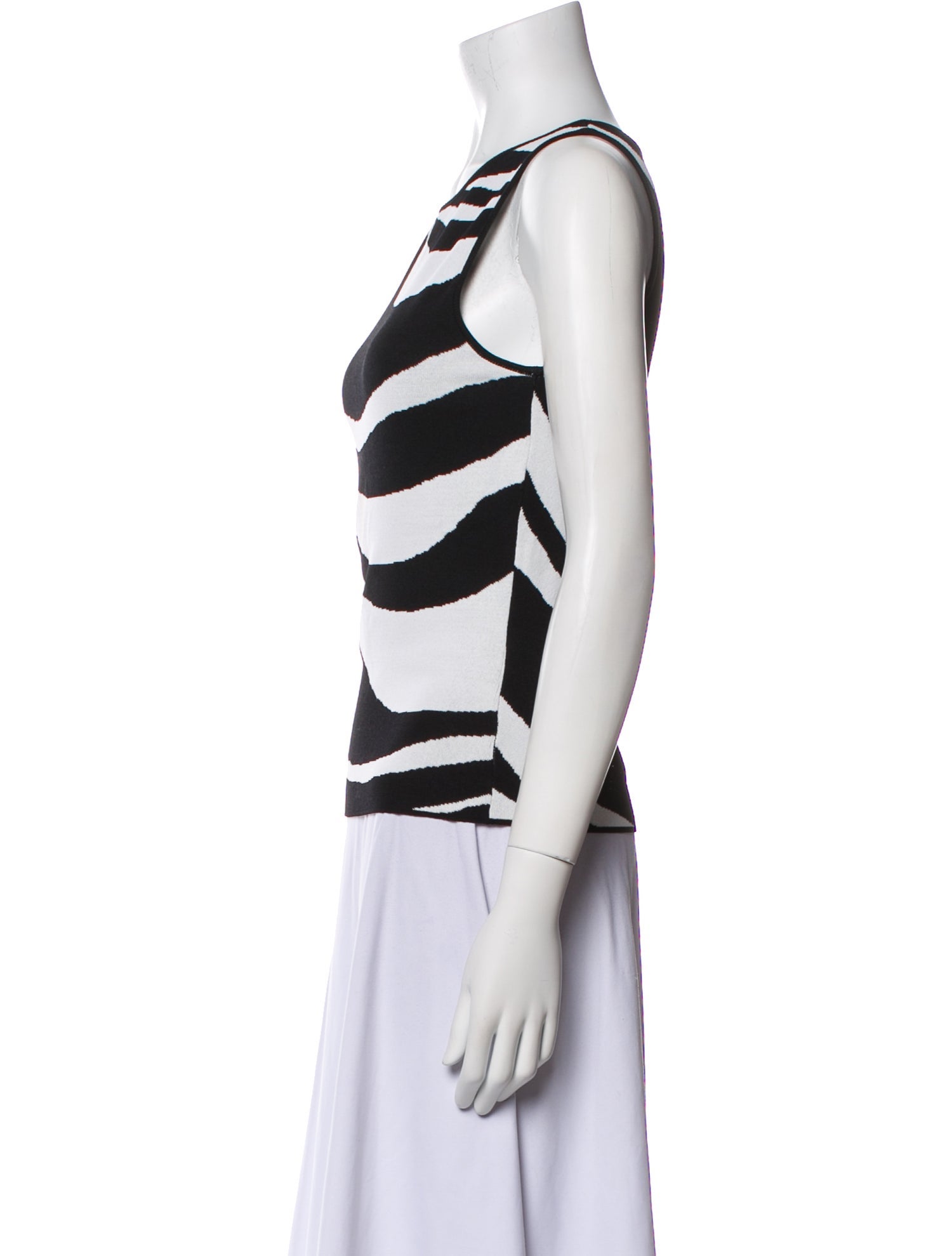 Venini Printed Scoop Neck Top