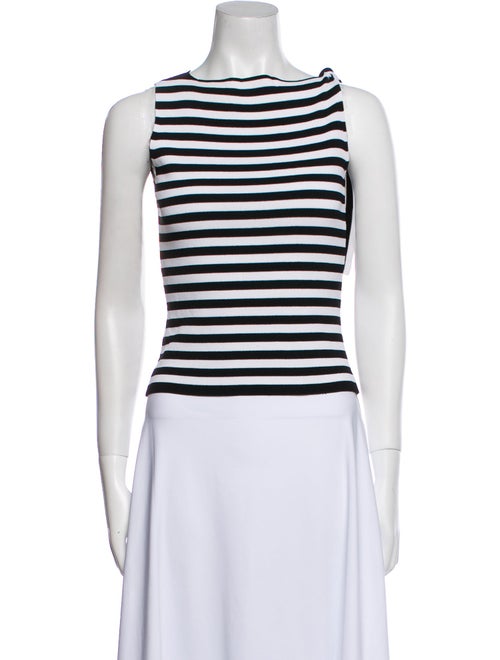 Venini Striped Bateau Neckline Crop Top