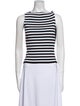 Venini Striped Bateau Neckline Crop Top