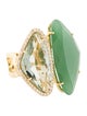 Vianna Brasil 18K Aventurine Quartz Prasiolite & Diamond Cocktail Ring