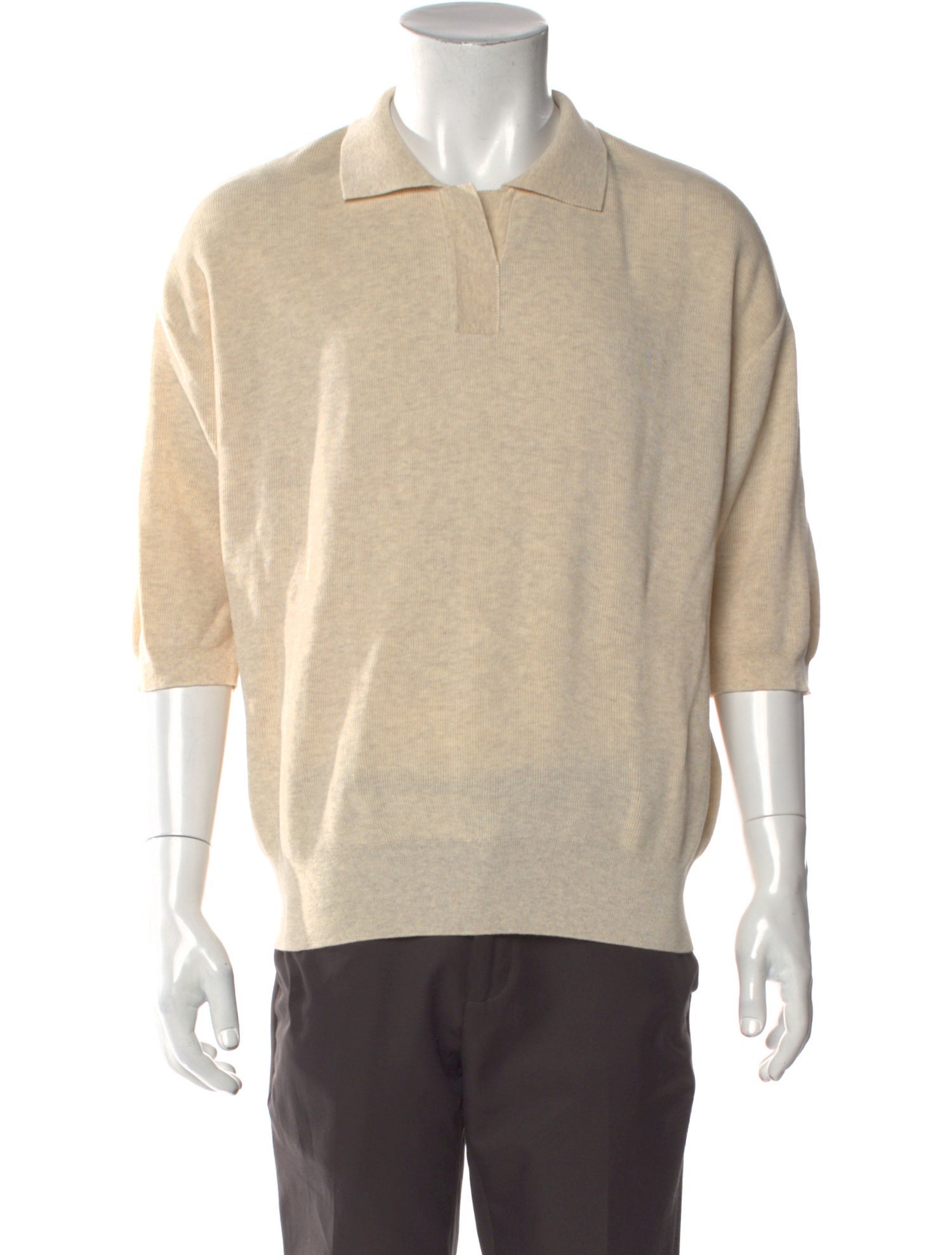 LE17SEPTEMBRE Crew Neck Three-Quarter Sleeve Polo Sweater