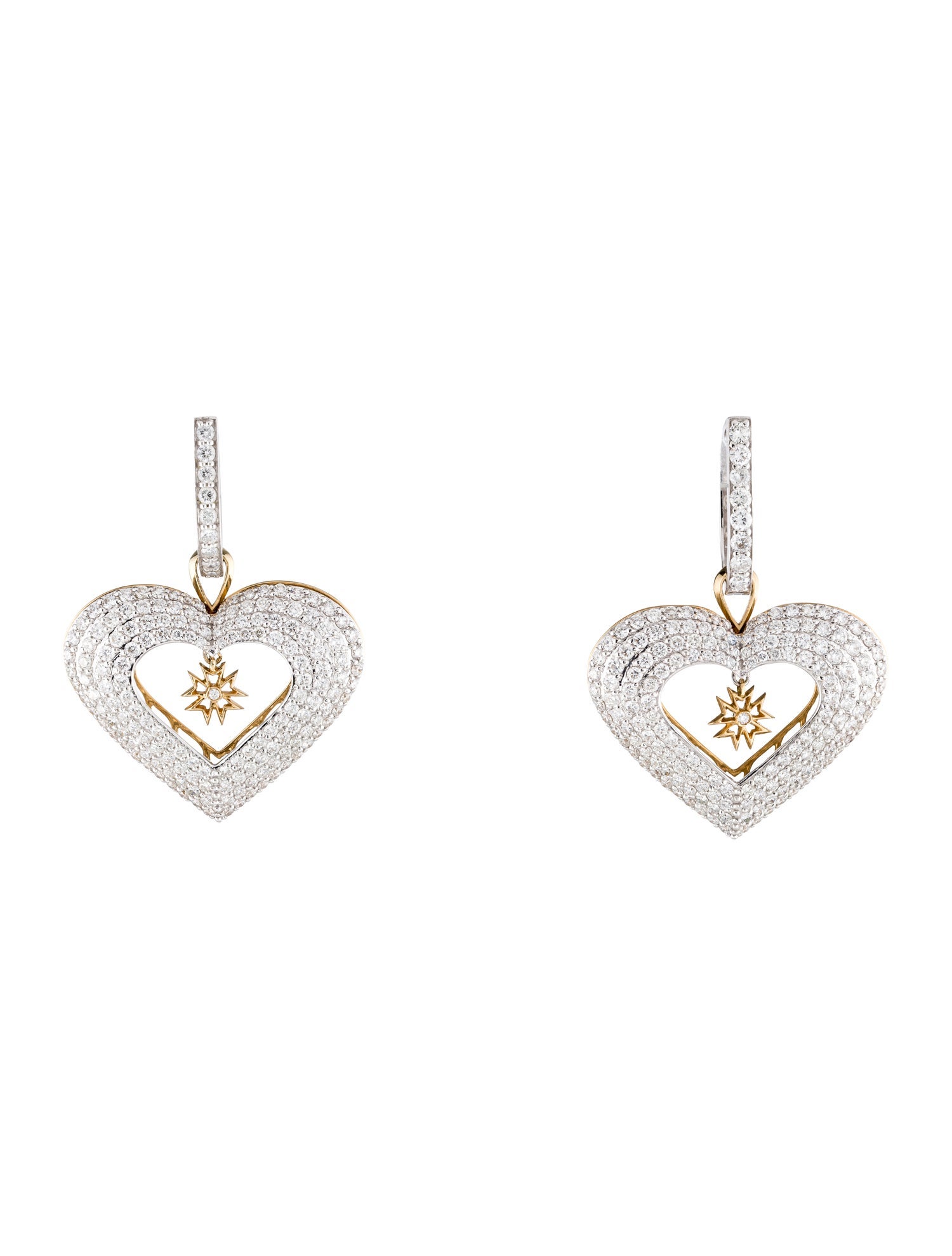 Sybarite 18K 5.41ctw Diamond Heart Drop Earrings