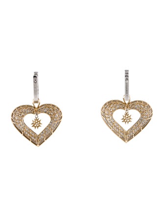 Sybarite 18K 5.41ctw Diamond Heart Drop Earrings