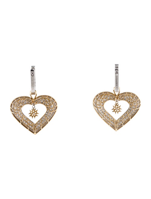 Sybarite 18K 5.41ctw Diamond Heart Drop Earrings