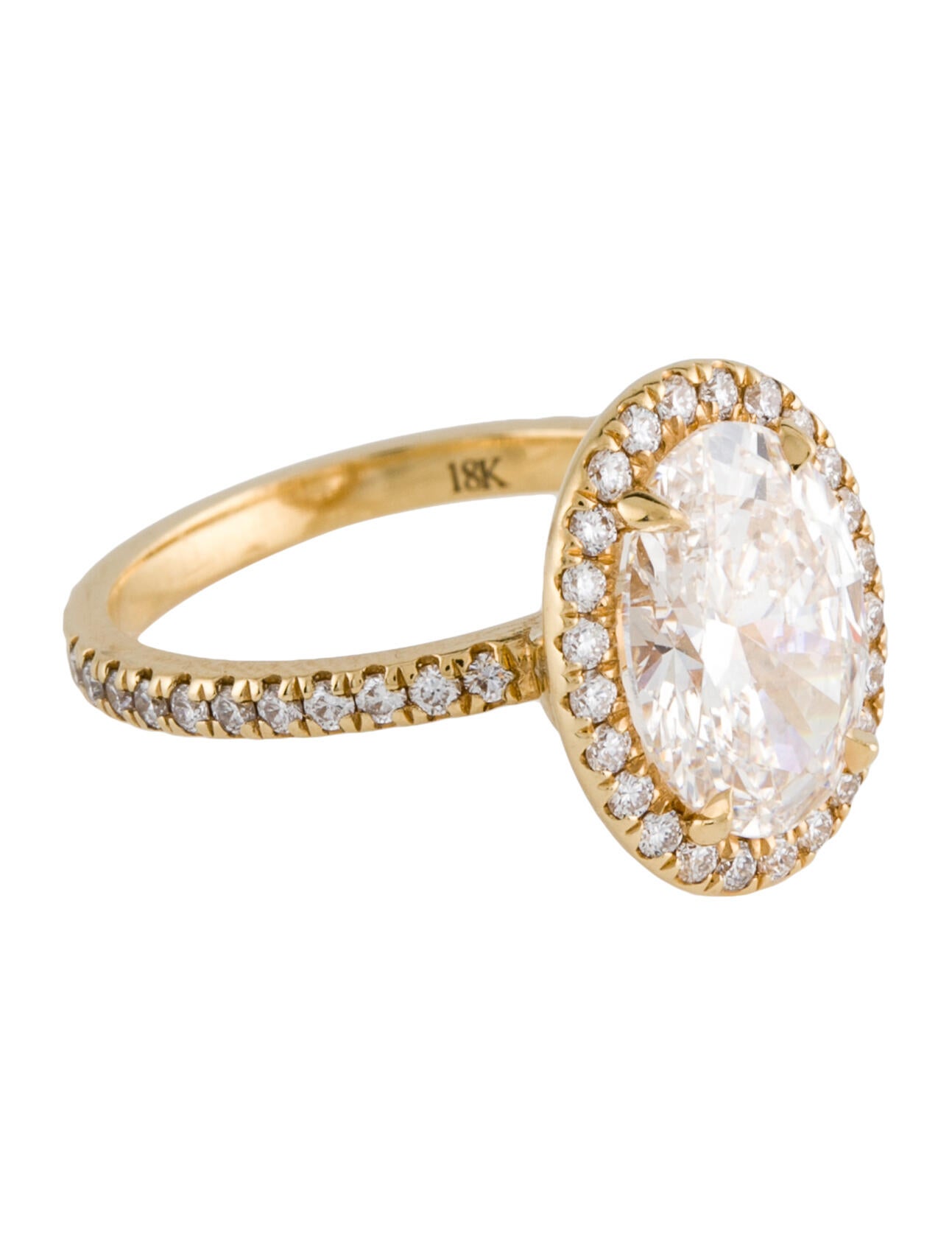 VRAI 18K 2.07ct Oval Brilliant Cut Diamond Engagement Ring 18K Yellow