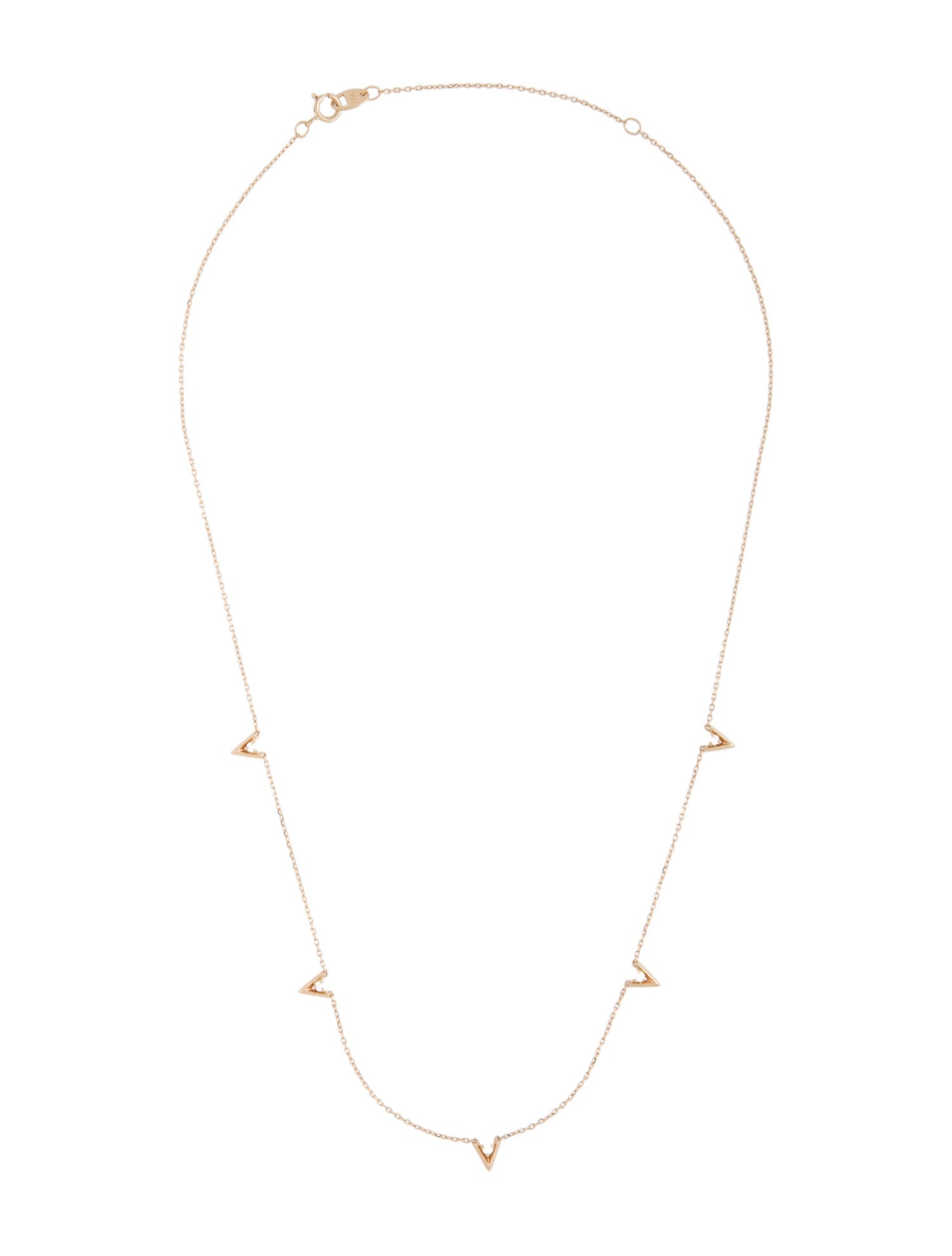 VRAI 14K Lab-Grown Diamond V Petite Station Necklace