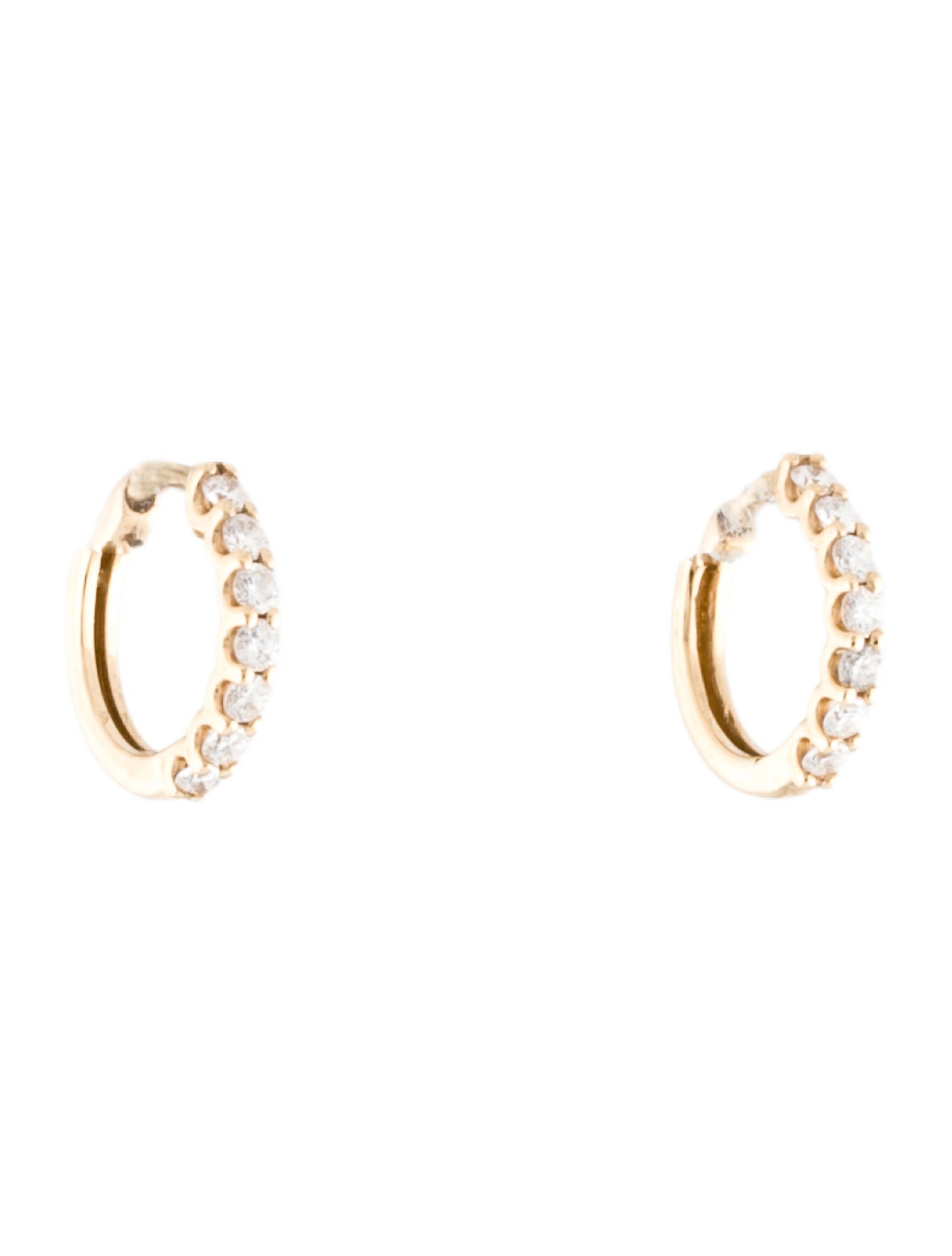 VRAI 14K Diamond Huggie Hoop Earrings