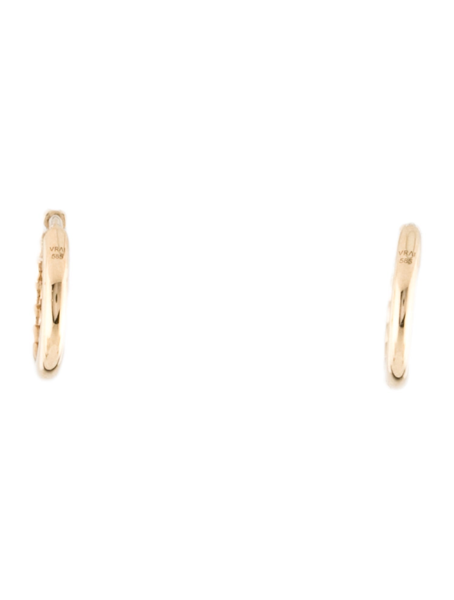 VRAI 14K Diamond Huggie Hoop Earrings