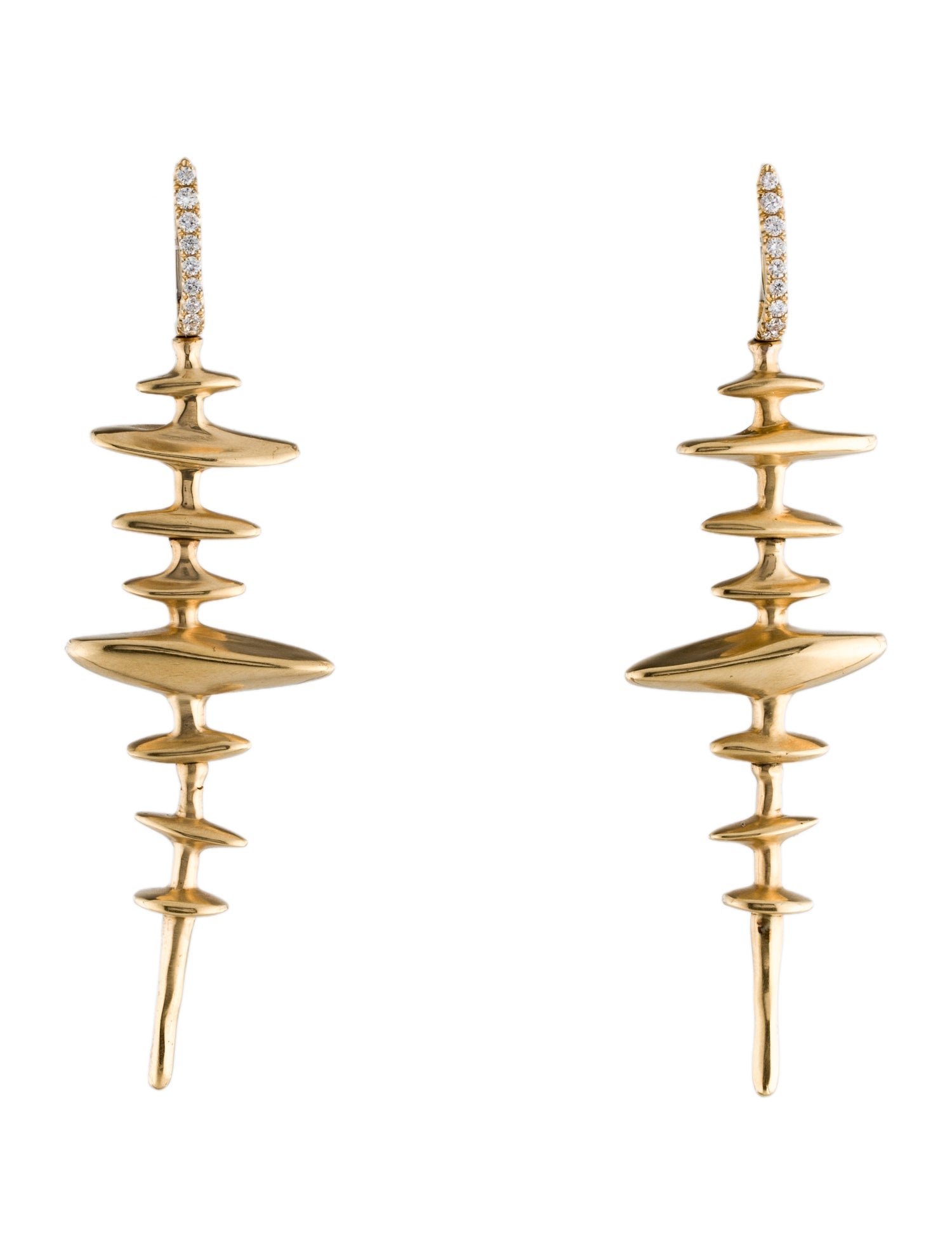 VRAM 18K Diamond Chrona Totem Drop Earrings