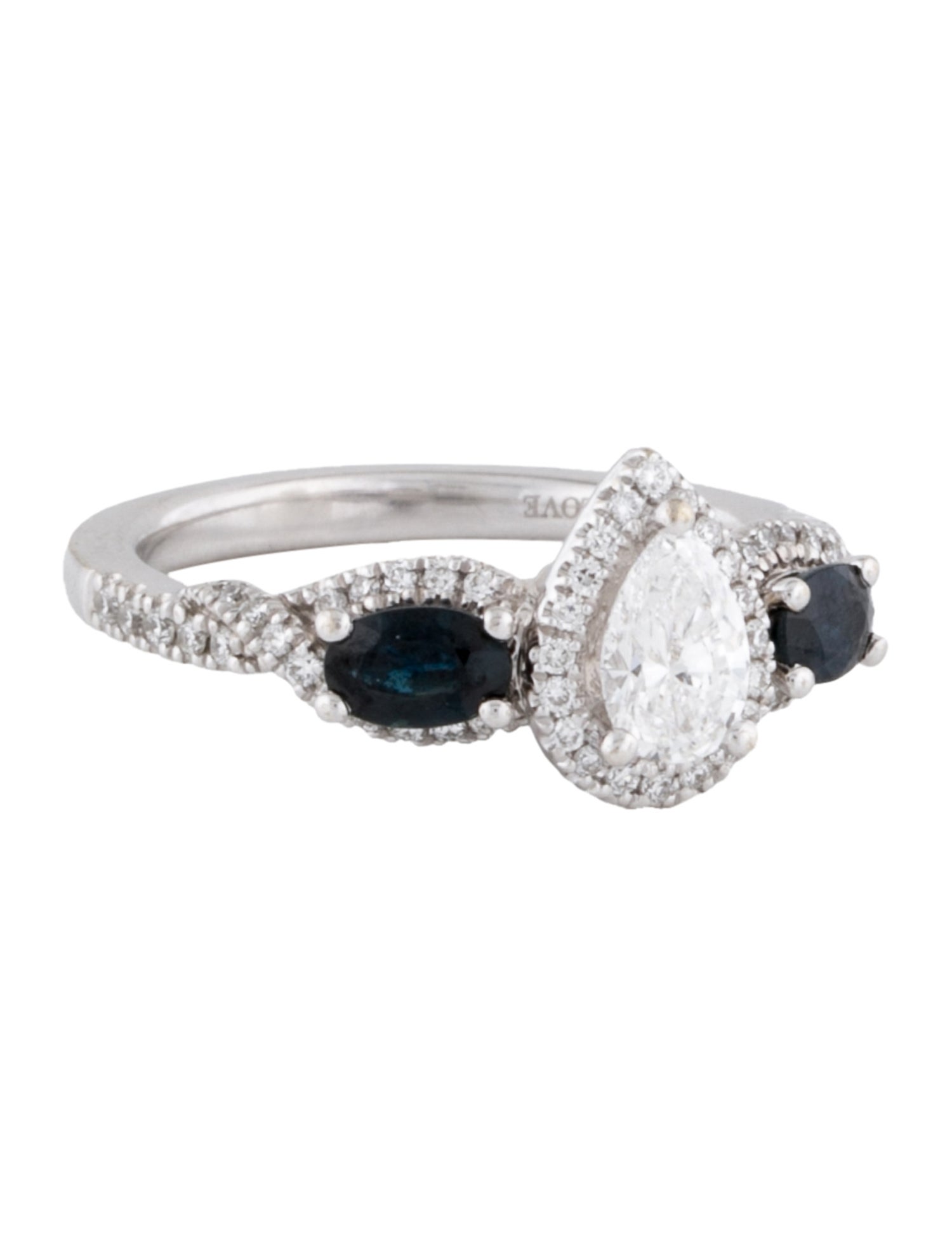 Vera Wang Love Diamond & Sapphire Three Stone Engagement Ring