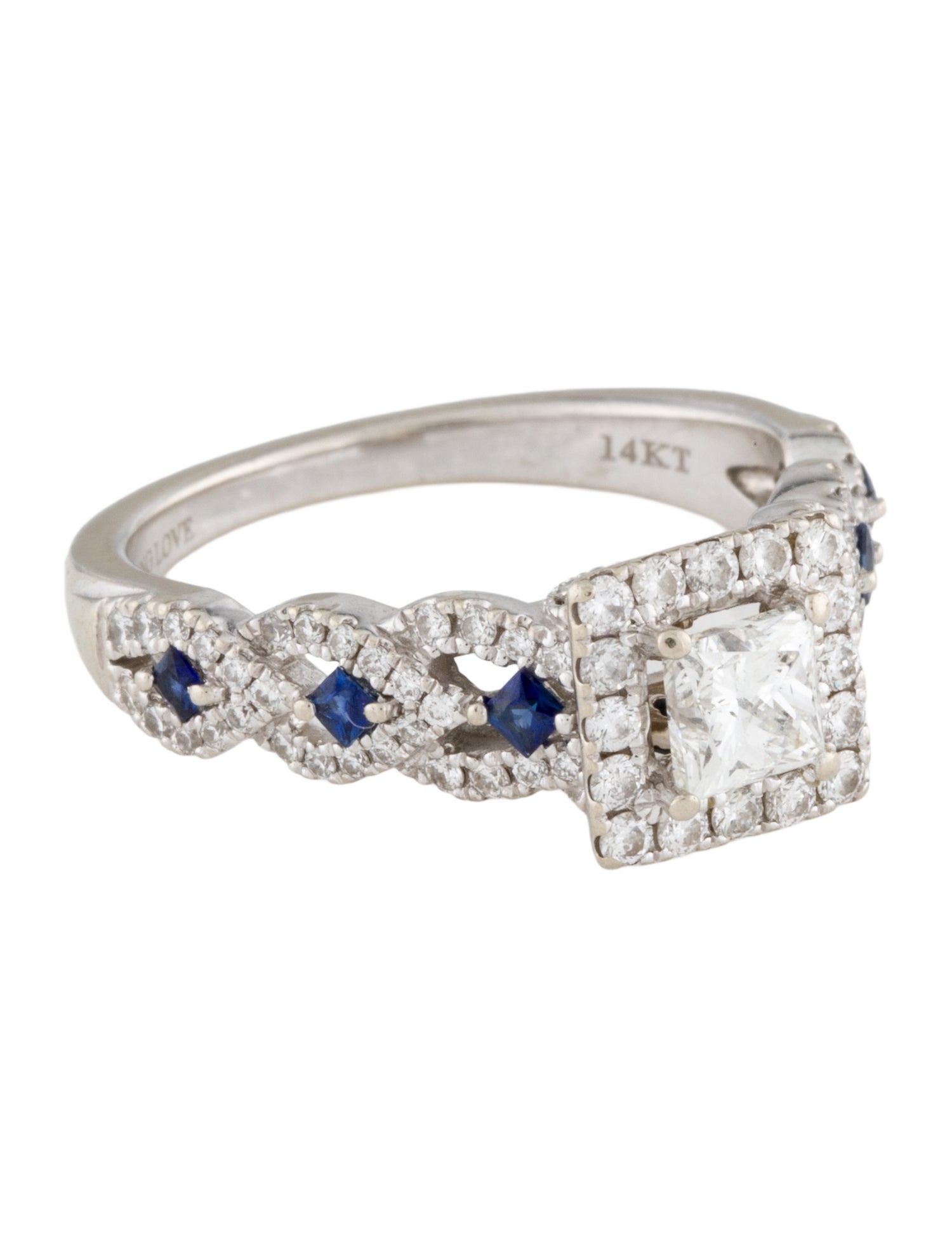 Vera Wang Love 14K Diamond & Synthetic Sapphire Engagement Ring