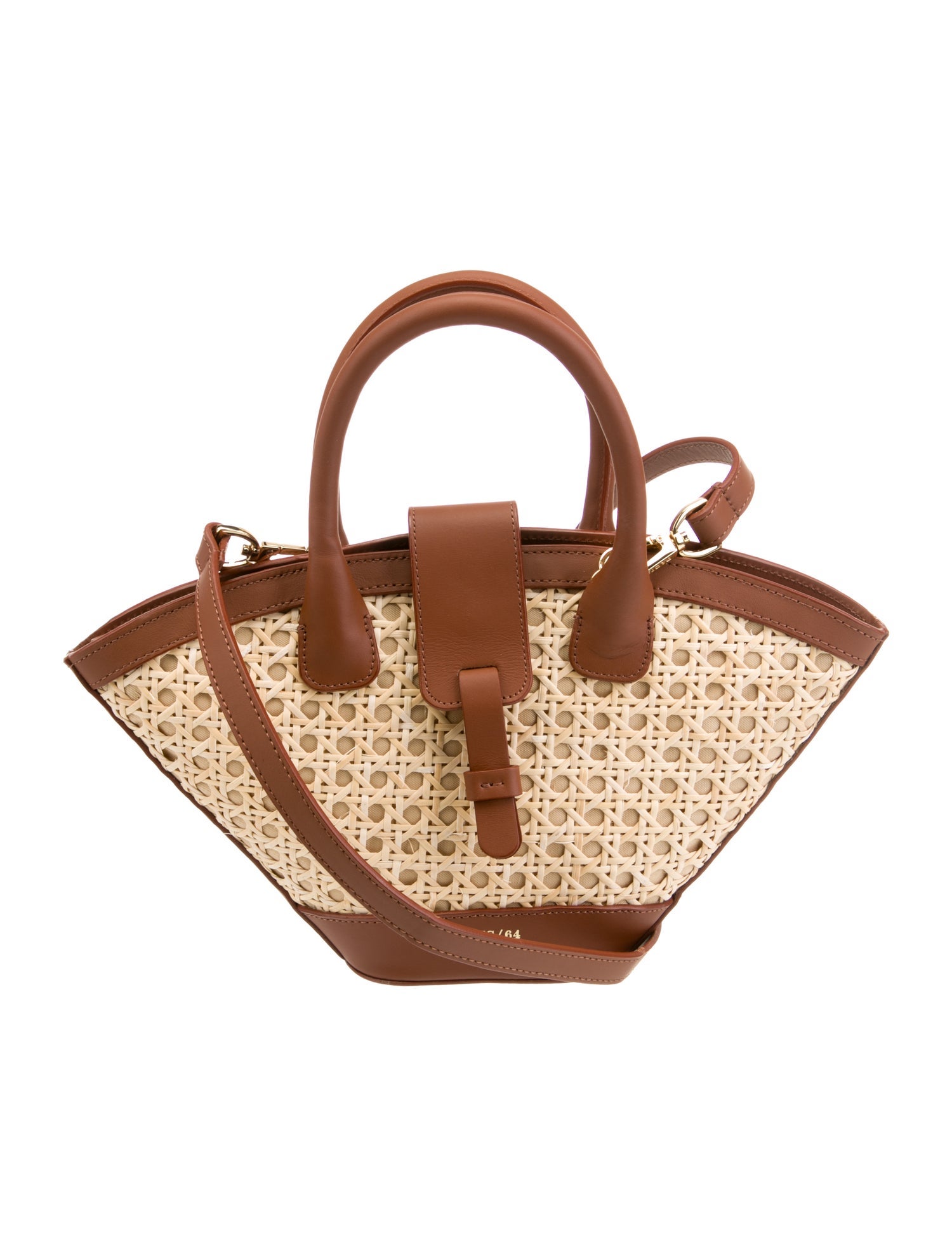 Paris 64 Leather-Trim Raffia Handle Bag - Neutrals Handle Bags