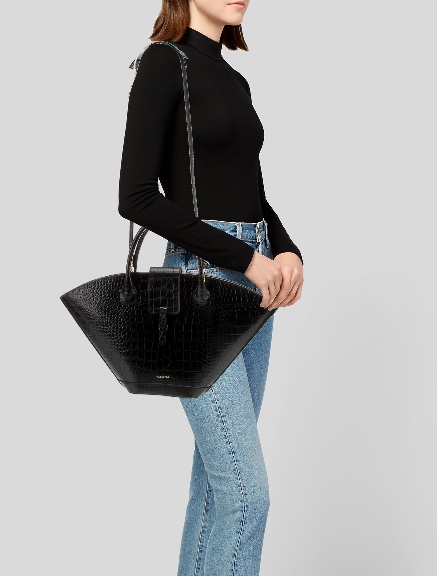 Paris 64 Embossed Leather Top Handle Bag