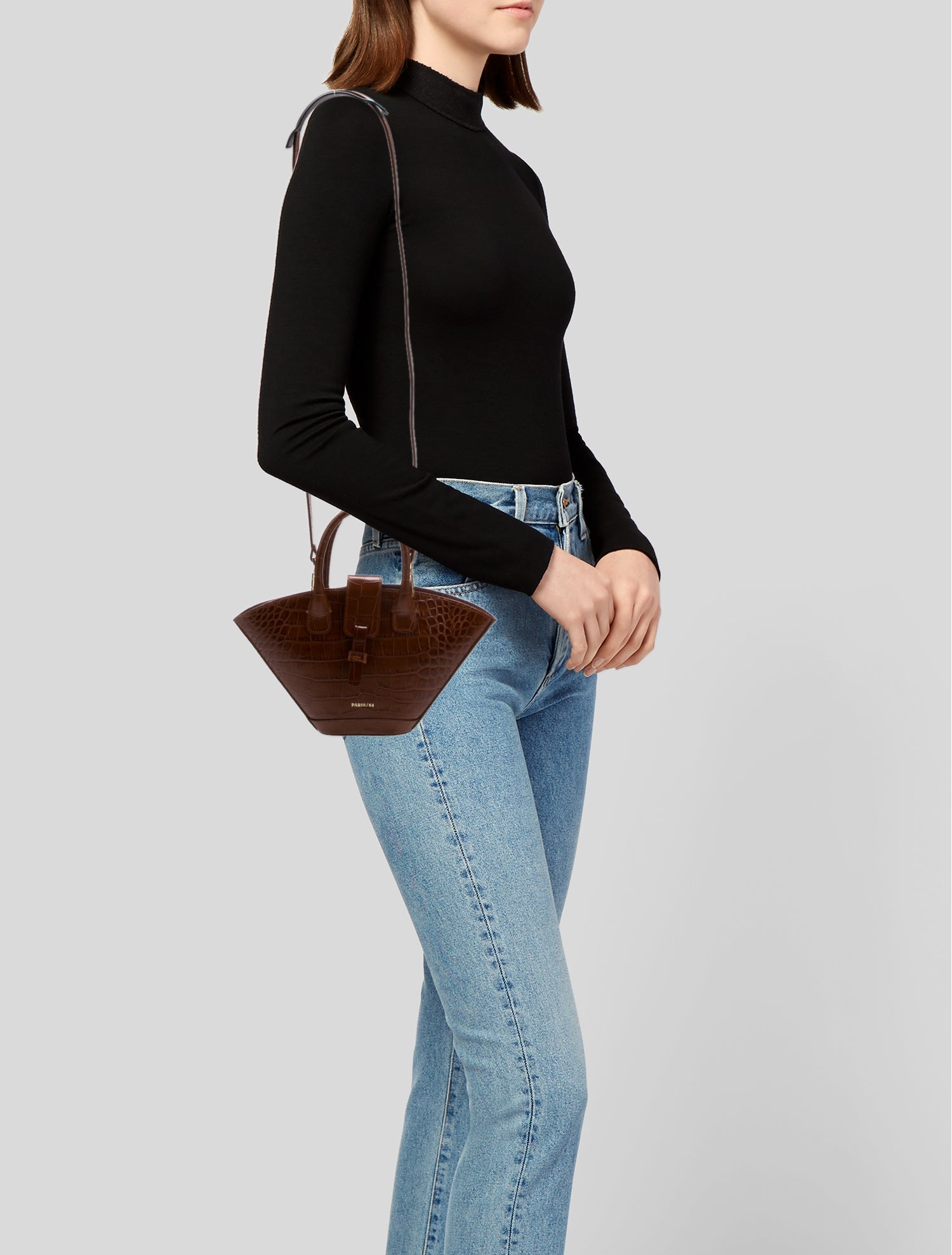 Paris 64 Embossed Leather Top Handle Bag